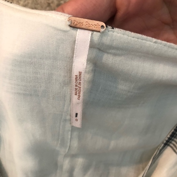 FREE PEOPLE Miss Molly Grid Plaid Puff Sleeve Mini Dress 0 new without tags - Picture 5 of 5